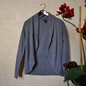 NWOT Grey Cable Knit Open Front Cardigan Sweater